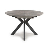 Logan Round Extending Dining Table with 4 Nobel Tan Swivel Dining Chairs - Pendle Village Furniture